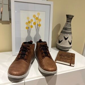 New Rockport Khaki Dunham Fitsmart Dressy Chukka Boot Shoe Tan Leather Size 10D